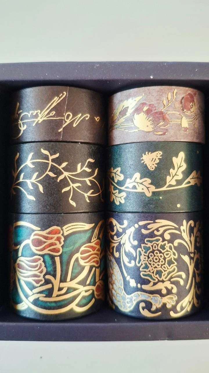 Conjunto de cintas decorativas - 6 Rollos con dorado – photo 2